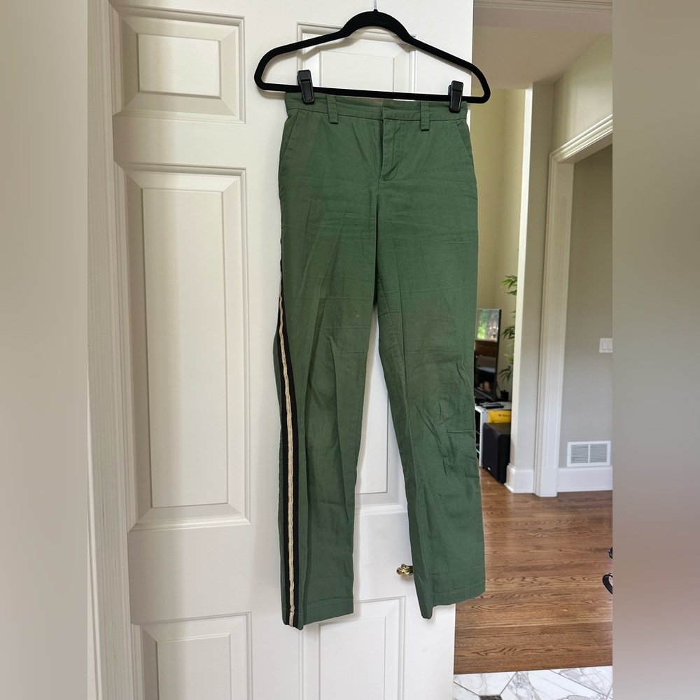 Zadig & Voltaire Olive Chinos with Gold Side Stripe